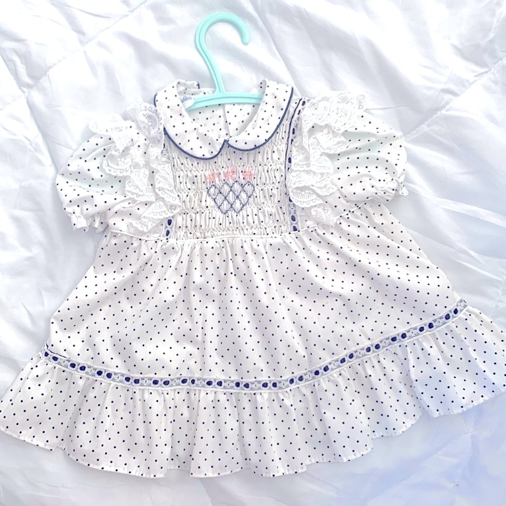 Vintage Polka Dot Ruffle Kids Shirt